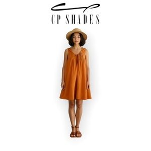 CP Shades Sleeveless Linen Mini Dress Easy Breezy Swing Lightweight Summer M